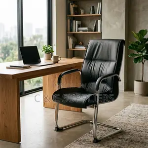 Leather Waiting Chair With Armrest.