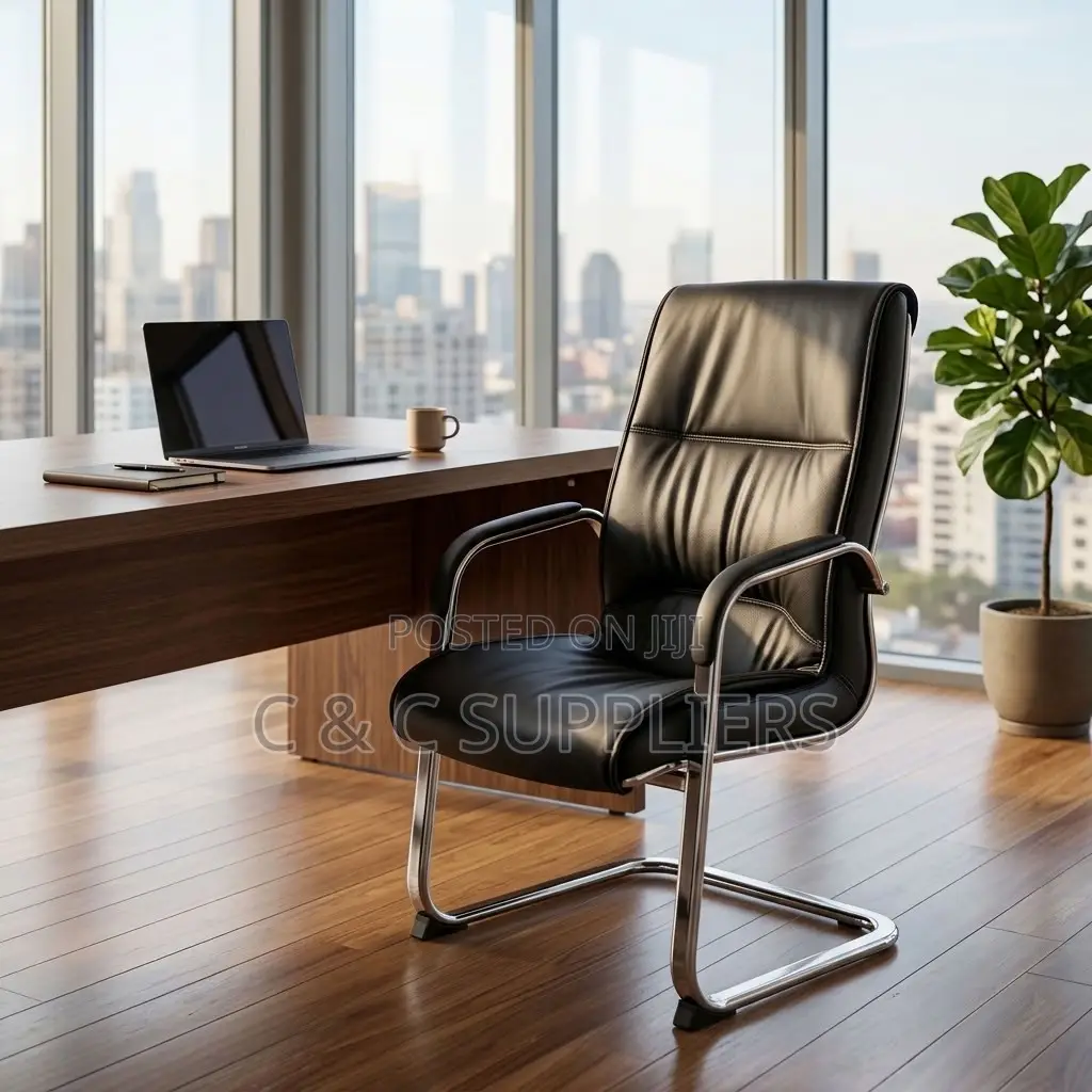 Leather Waiting Chair With Armrest.