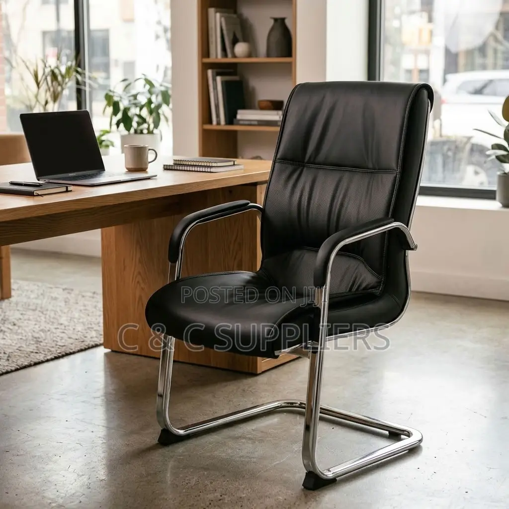 Leather Waiting Chair With Armrest.