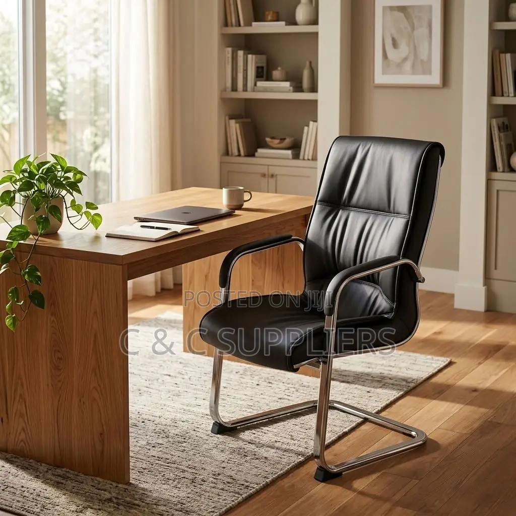 Leather Waiting Chair With Armrest.