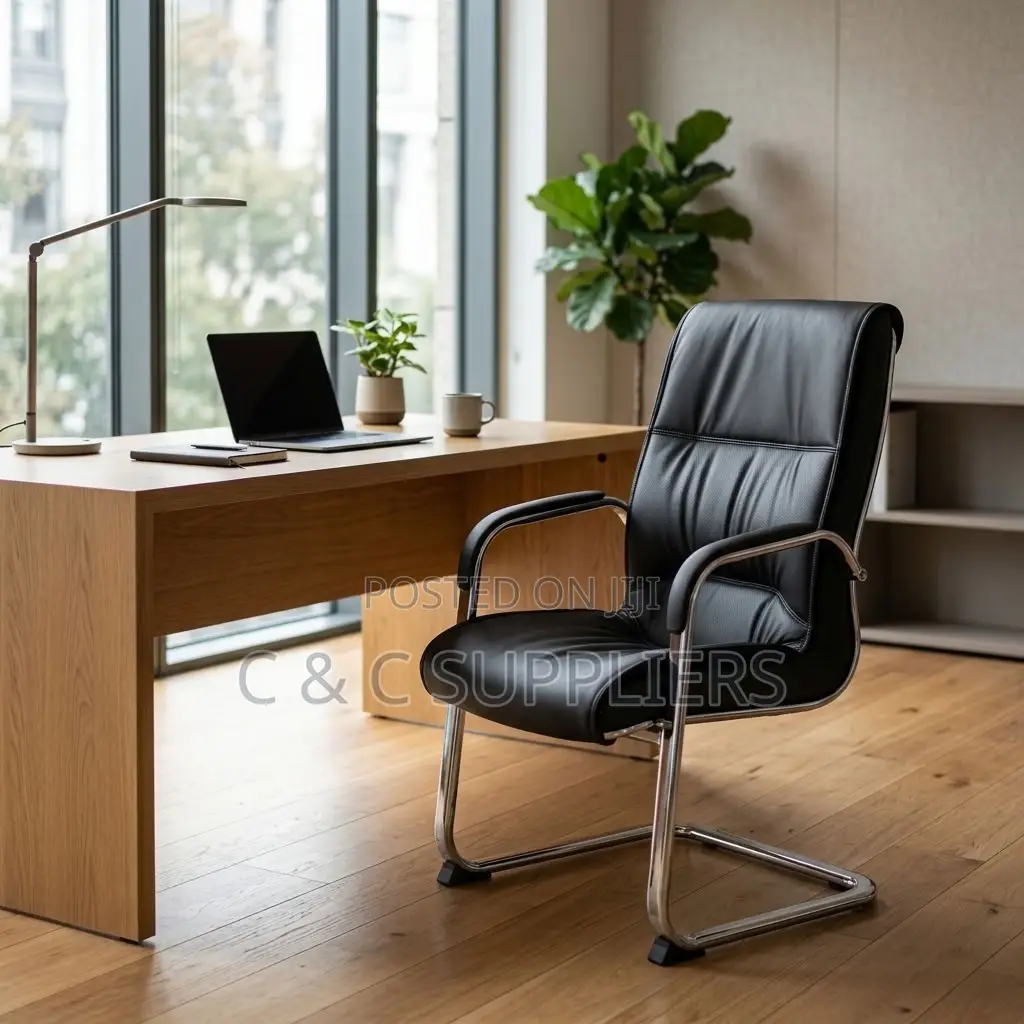 Leather Waiting Chair With Armrest.