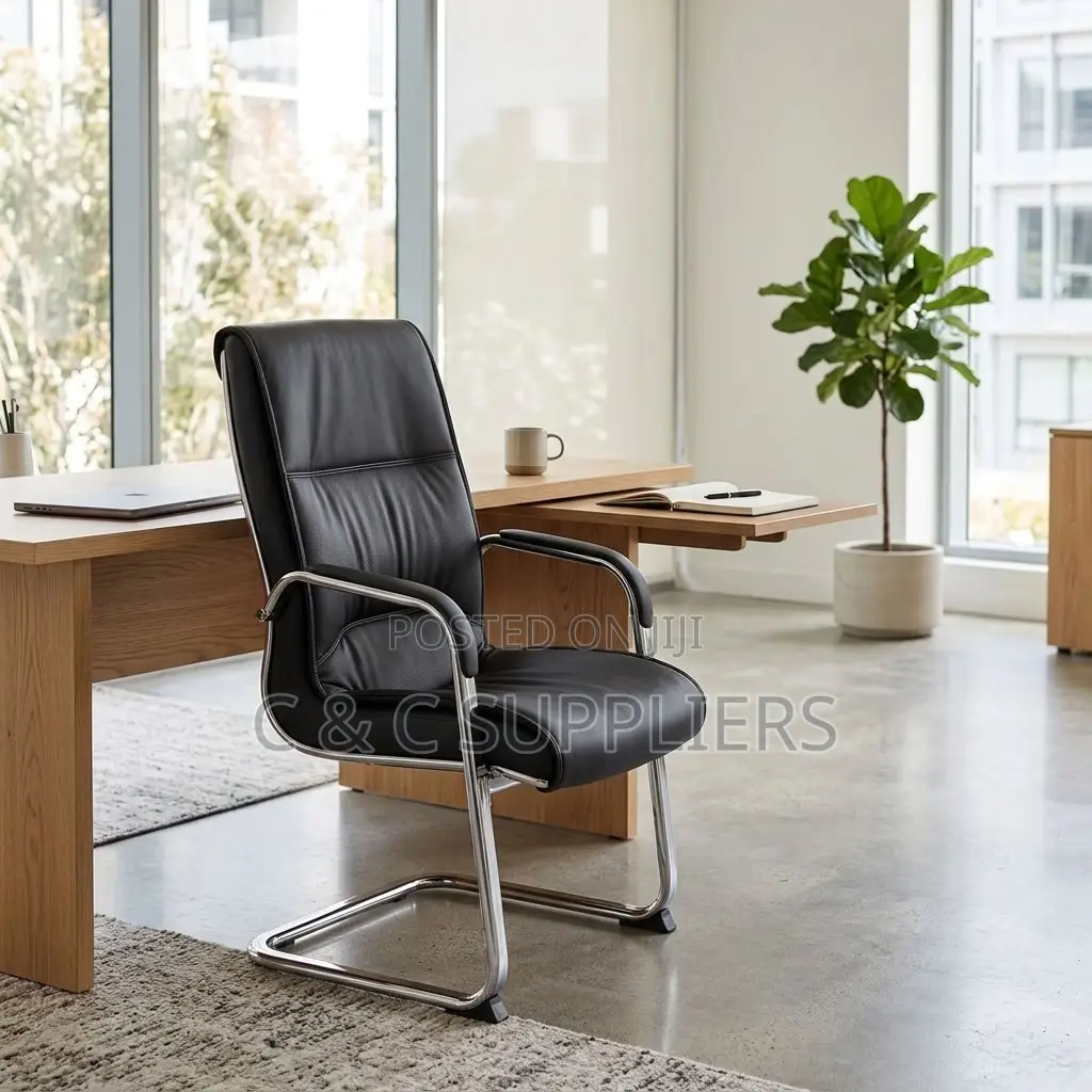 Leather Waiting Chair With Armrest.
