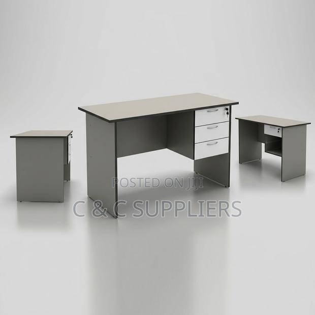 White Generic Study Desk With Drawers - thumbnail 10