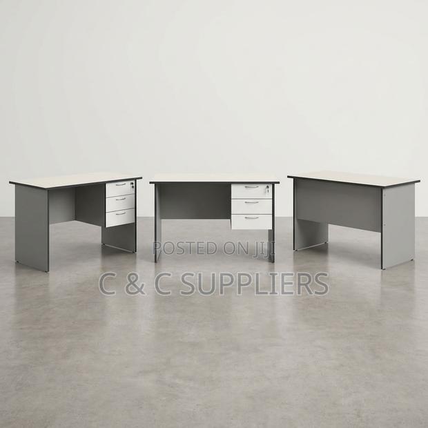 White Generic Study Desk With Drawers - thumbnail 6