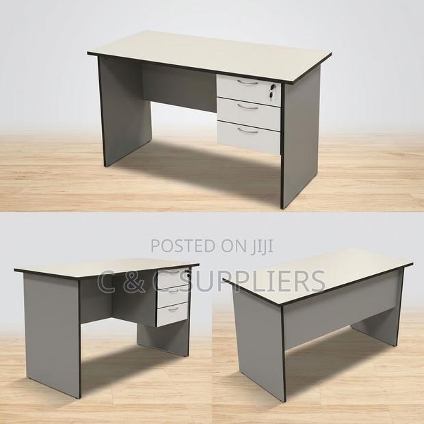 White Generic Study Desk With Drawers - thumbnail 8