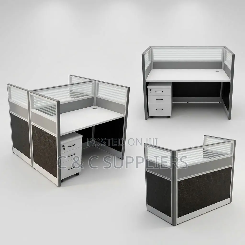 2-Way Gray Imported Workstation Desk