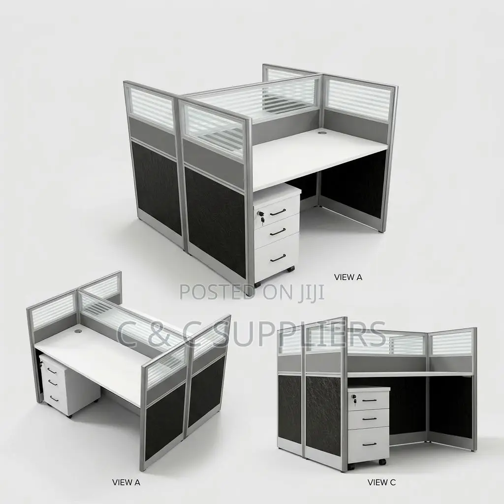 2-Way Gray Imported Workstation Desk