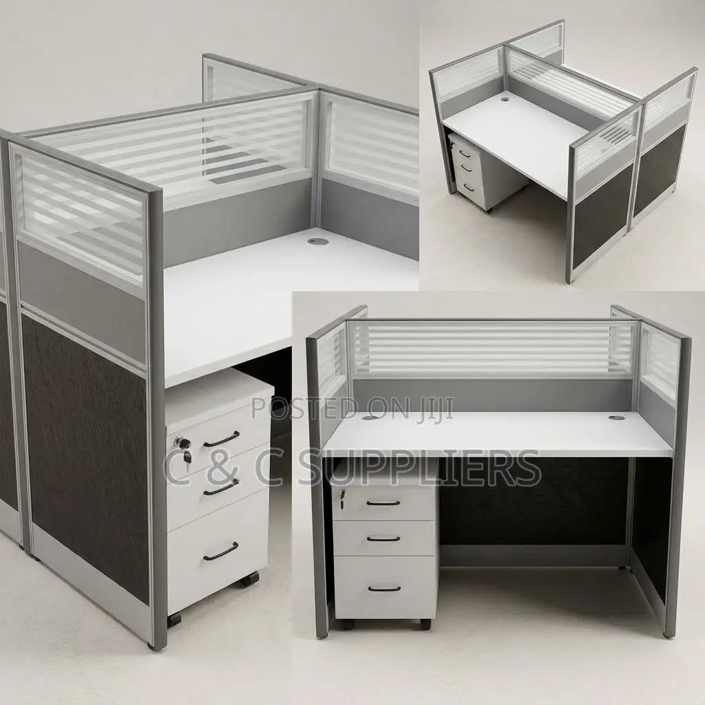 2-Way Gray Imported Workstation Desk