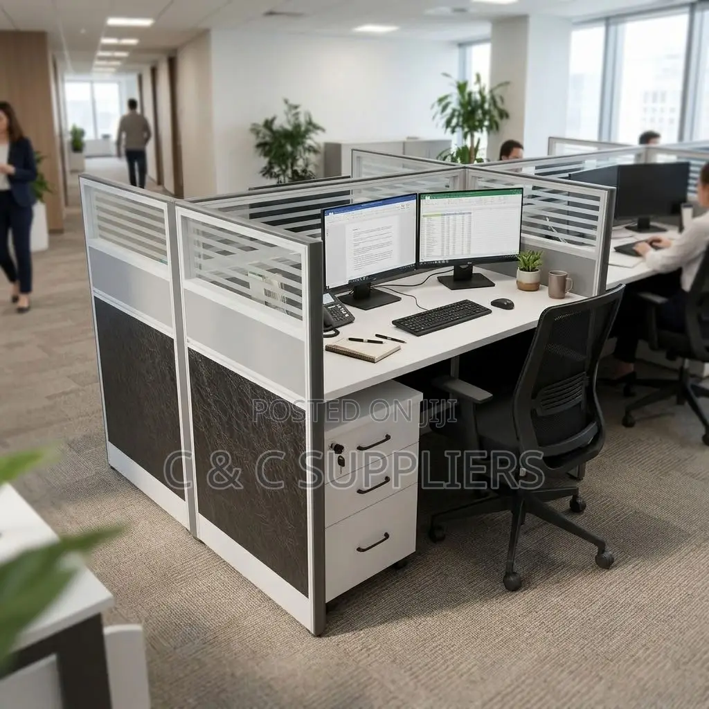 2-Way Gray Imported Workstation Desk