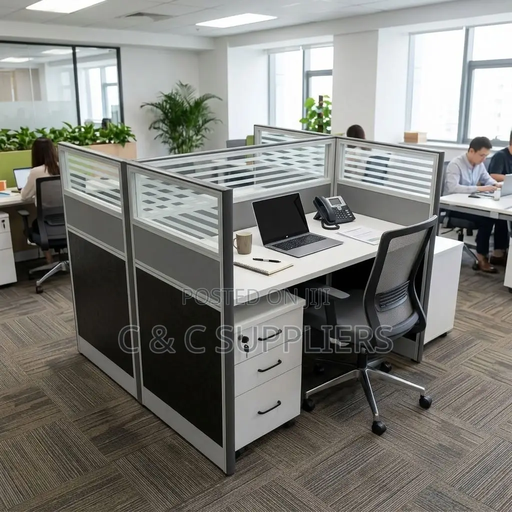 2-Way Gray Imported Workstation Desk
