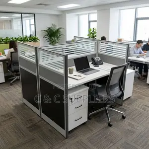 2-Way Gray Imported Workstation Desk