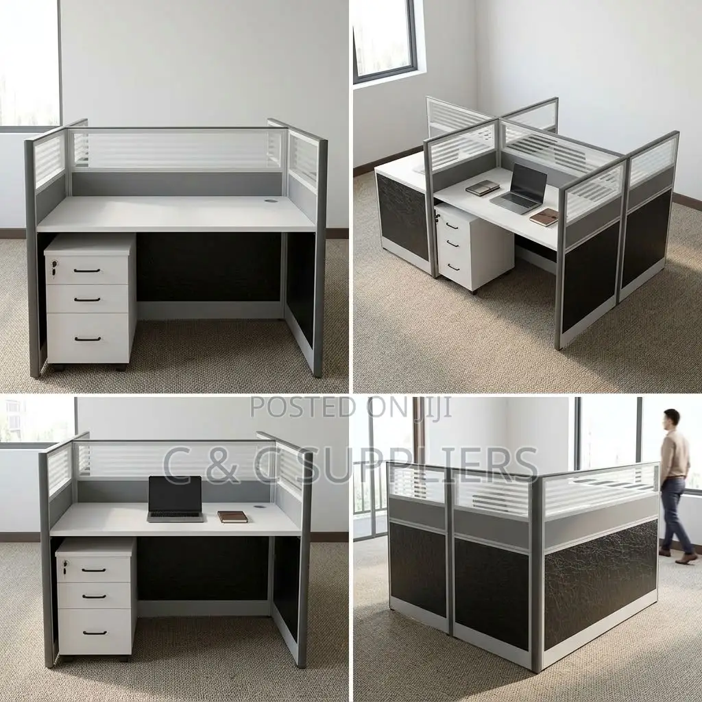 2-Way Gray Imported Workstation Desk