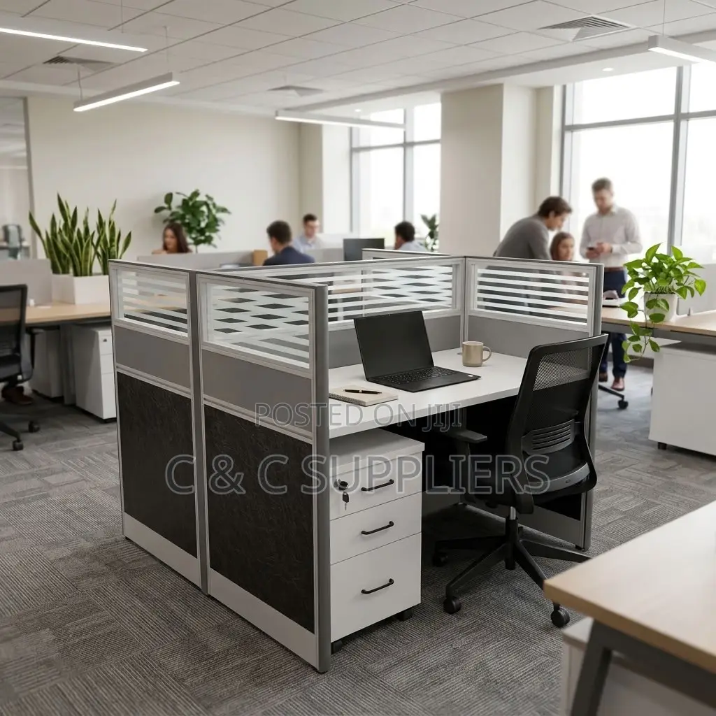 2-Way Gray Imported Workstation Desk
