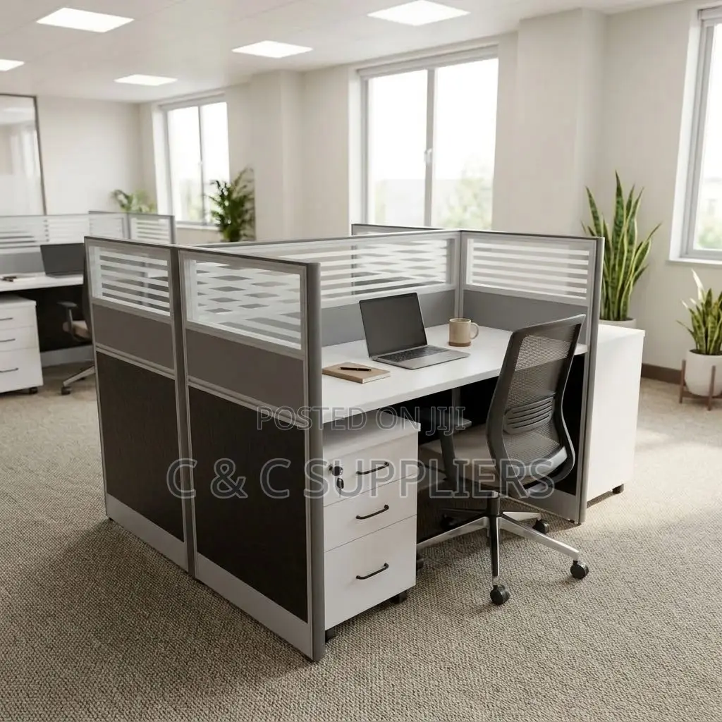 2-Way Gray Imported Workstation Desk