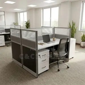 2-Way Gray Imported Workstation Desk