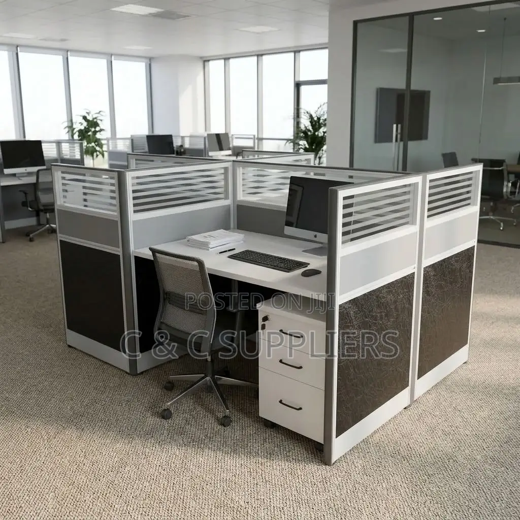 2-Way Gray Imported Workstation Desk