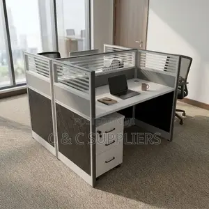 2-Way Gray Imported Workstation Desk
