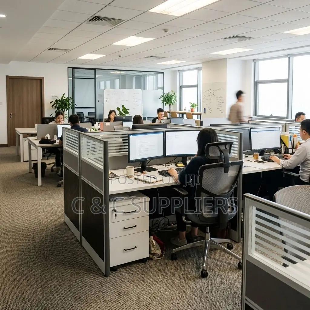 2-Way Gray Imported Workstation Desk