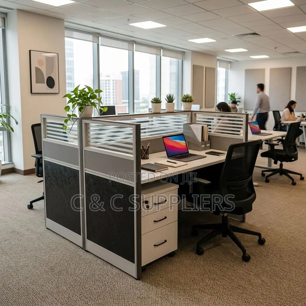 2-Way Gray Imported Workstation Desk