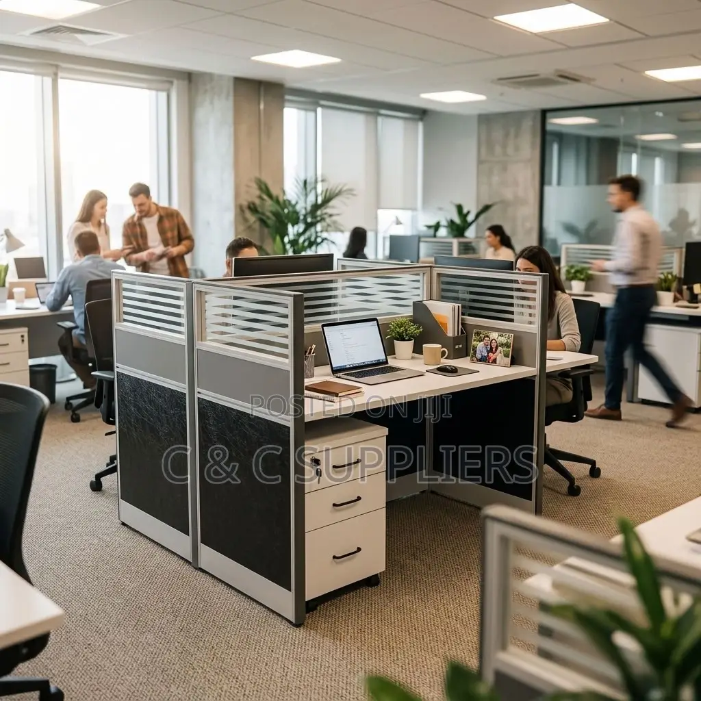 2-Way Gray Imported Workstation Desk