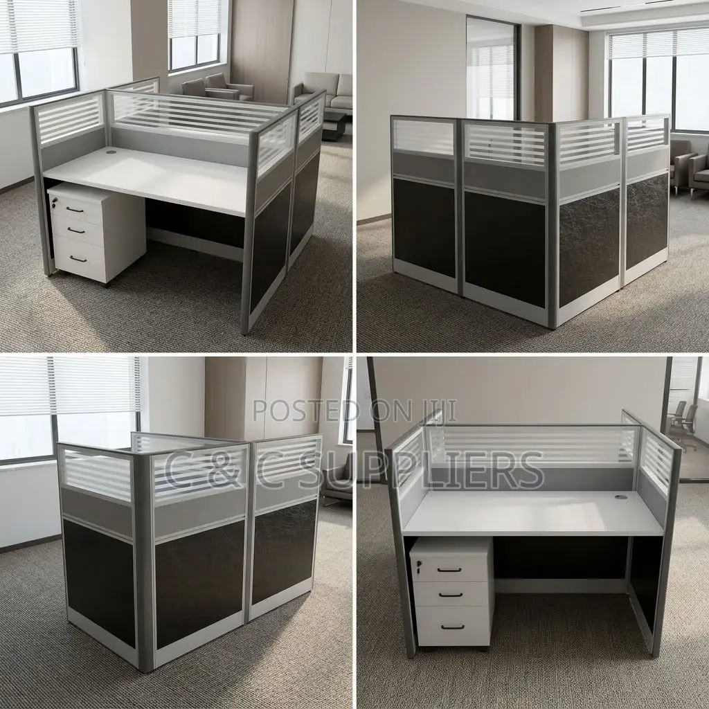 2-Way Gray Imported Workstation Desk