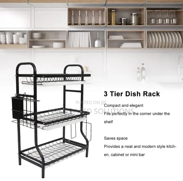 3 Tier Black Dishrack