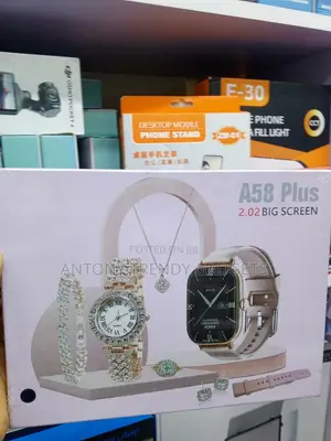 A58 Plus 6-in-1 Women's Smart Watch and Jewelry Gift Set