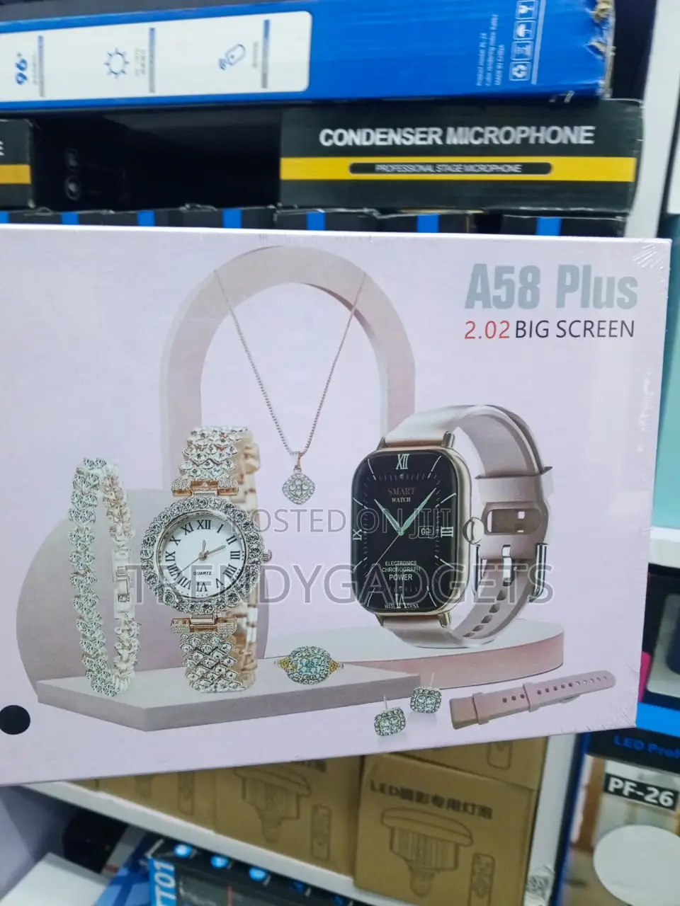 A58 Plus Women's Smart Watch 6-in-1 Jewelry Gift Bundle
