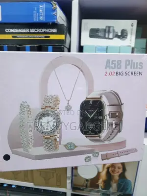 A58 Plus Women's Smart Watch 6-in-1 Jewelry Gift Bundle