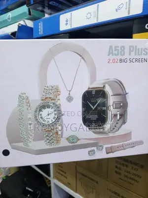 Luxury A58 Plus Smart Watch Gift Set With Necklace and Bracelet
