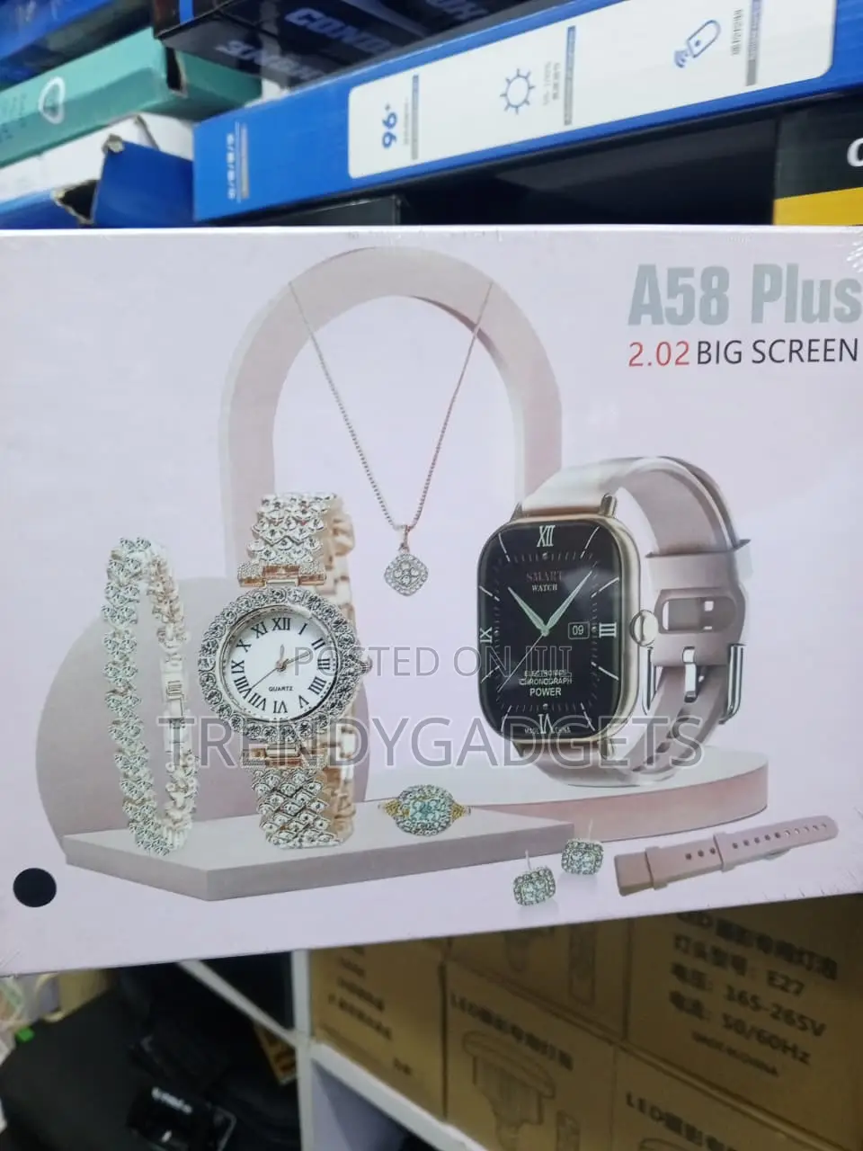 Luxury A58 Plus Smart Watch Gift Set With Necklace and Bracelet
