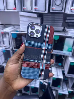 Tribal Plaid Carbon Fiber Magnetic Phone Case iPhone 15 Pro