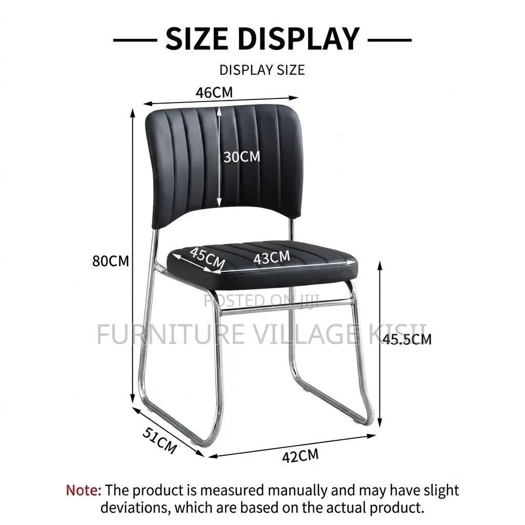 Mid-Back Black Leather Office Chair