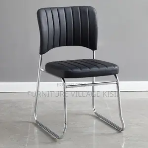 Mid-Back Black Leather Office Chair