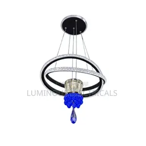 Elegant Modern Ring Chandelier Dropping Light (Blue Crystal Design)