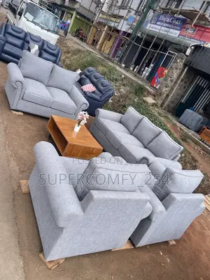 A Grey Fabric Timeless Boston Seven Seater Sofa Set