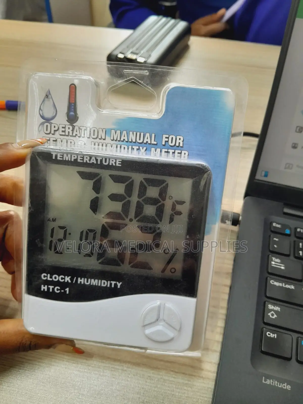 HTC-2 Digital Thermometer Hygrometer With Clock