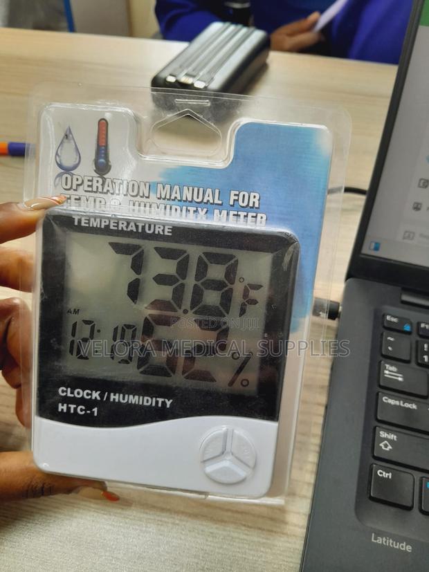 HTC-2 Digital Thermometer Hygrometer With Clock - thumbnail 2