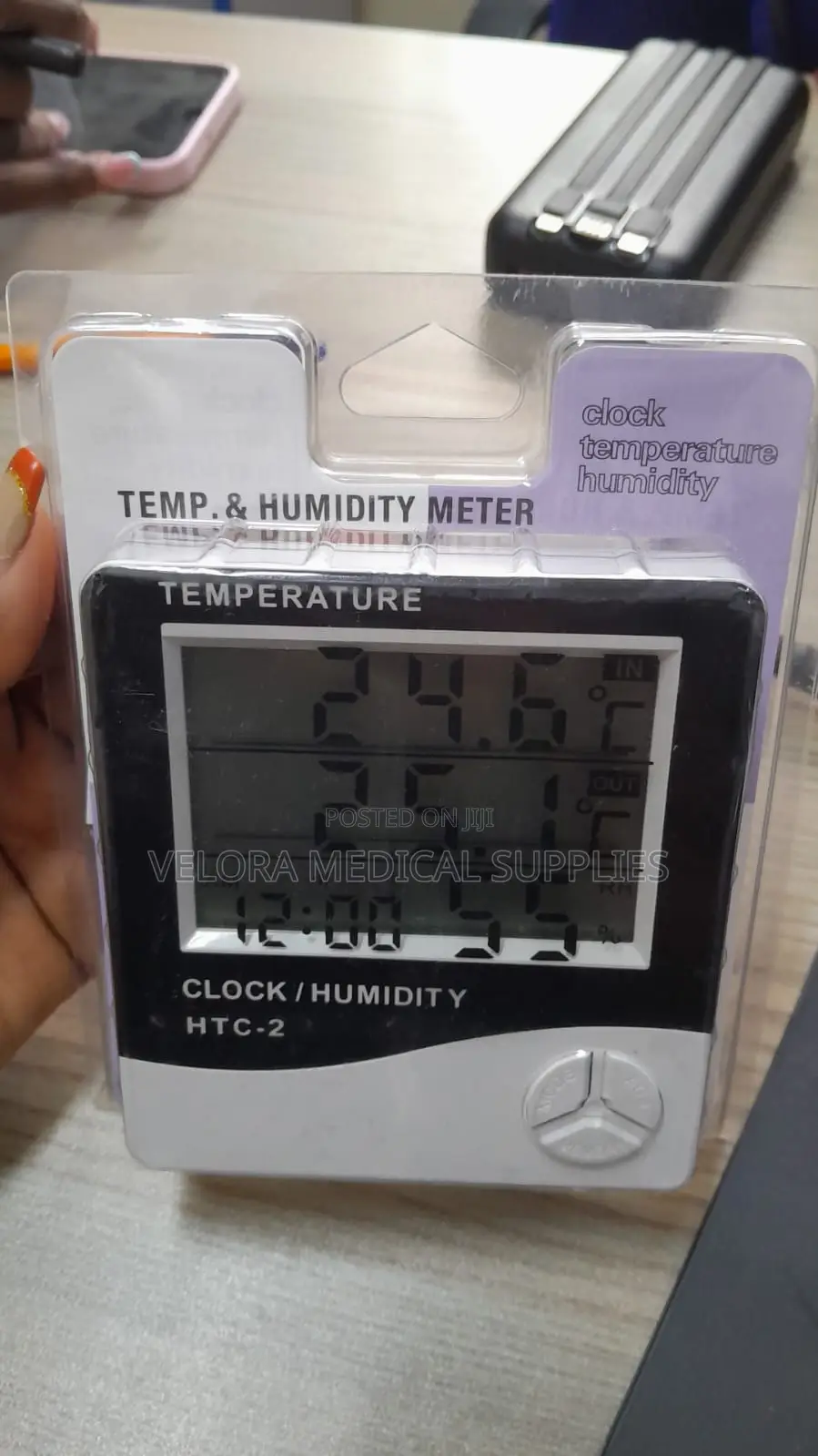 HTC-1 Digital Thermometer Hygrometer With Clock