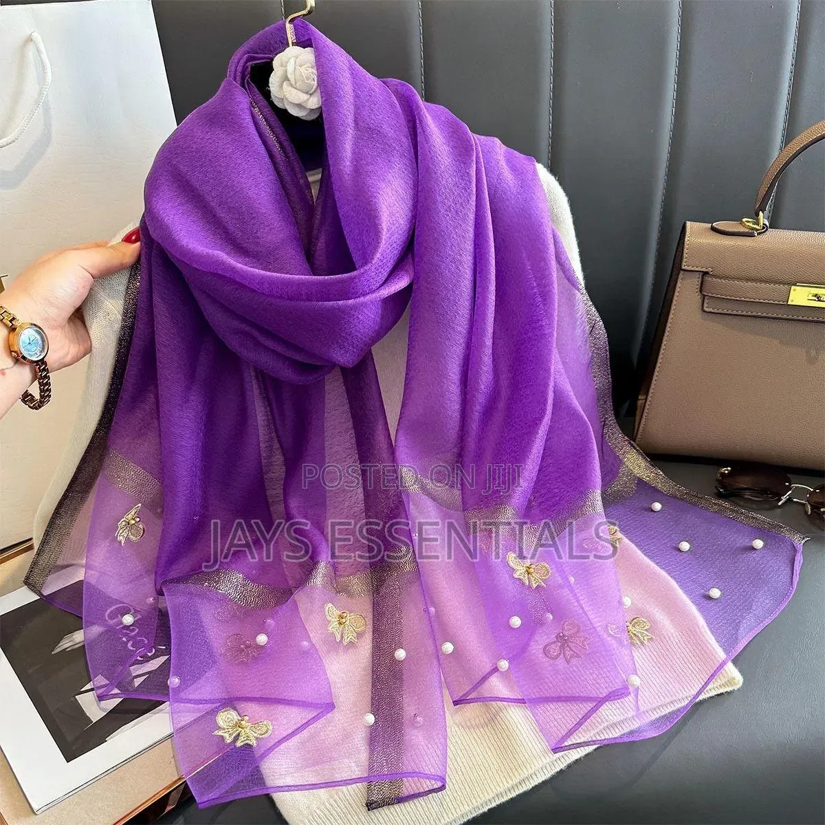Pear and Butterfly Detailed Scarfs