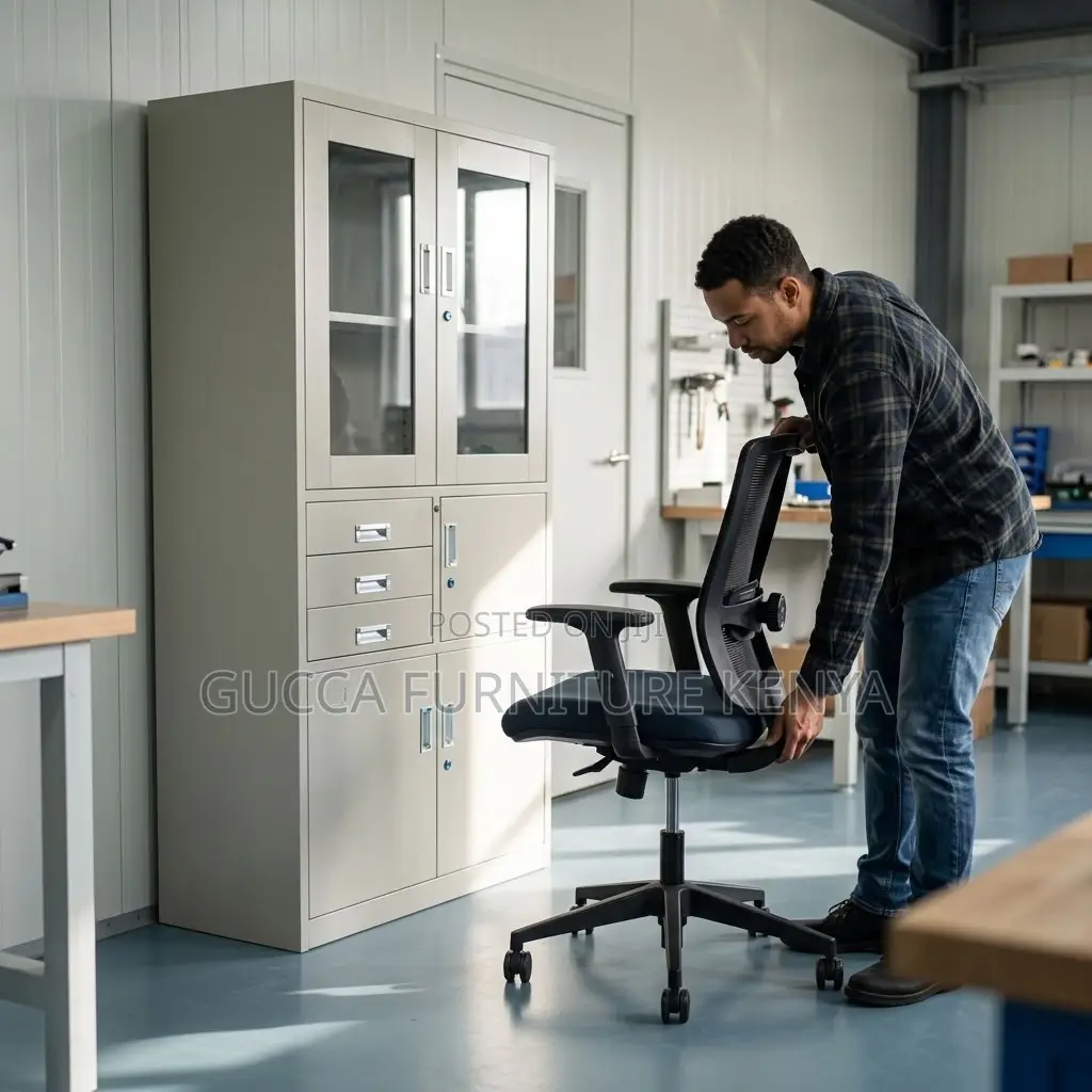 Office Half Glass Cabinet With Safe Storage