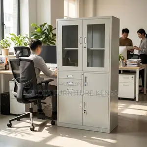 Office Half Glass Cabinet With Safe Storage
