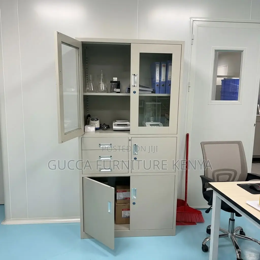 Office Half Glass Cabinet With Safe Storage