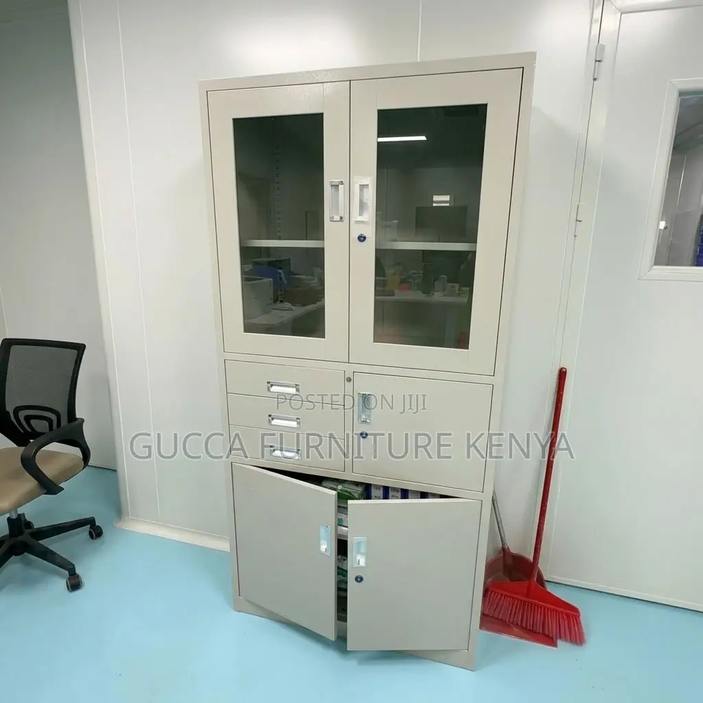 Office Half Glass Cabinet With Safe Storage