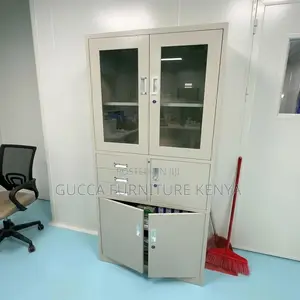 Office Half Glass Cabinet With Safe Storage