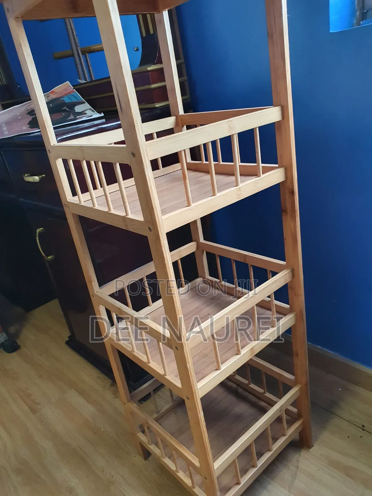Bamboo 3 Tier Storage Rack Shelf With Railings Used, Nairobi