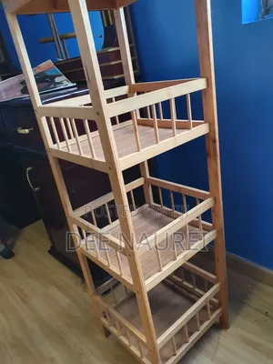 Bamboo 3 Tier Storage Rack Shelf With Railings Used, Nairobi