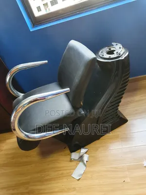 Black Padded Shampoo Chair With Chrome Armrests - Chair Only