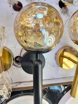 Postmodern Matte Black Gypsophila Glass Globe Wall Sconce