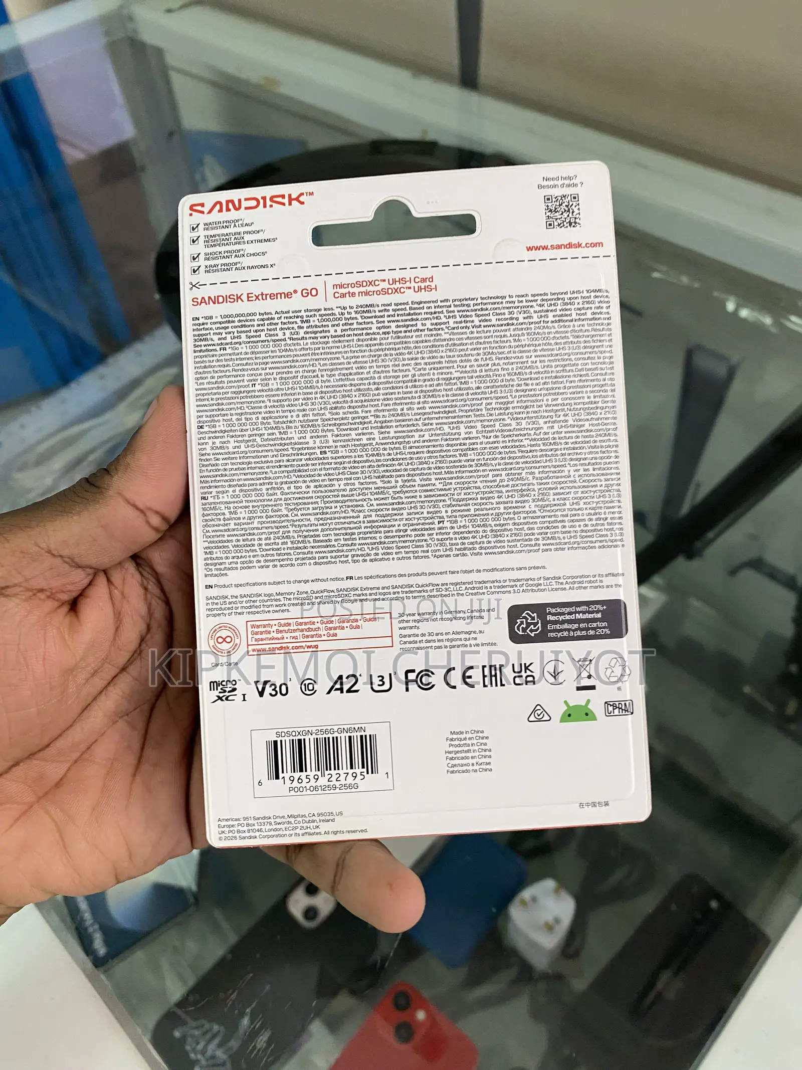 256gb Sandisk Extreme Go Microsdtm Uhs-I Card